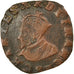Monnaie, France, Charles X, Double Tournois, 1594, Troyes, TTB, Cuivre