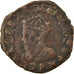 Moneta, Francia, Charles X, Double Tournois, 1593, Dijon, MB+, Rame