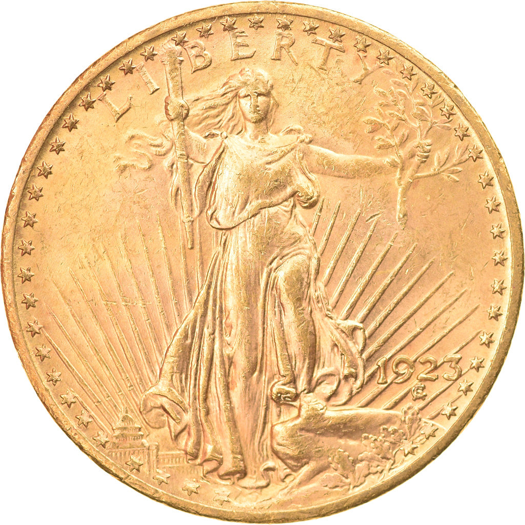 Coin, United States, Saint-Gaudens, $20, Double Eagle, 1923, U.S. Mint