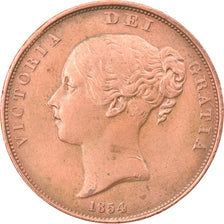 Coin, Great Britain, Victoria, Penny, 1854, AU(50-53), Copper, KM:739