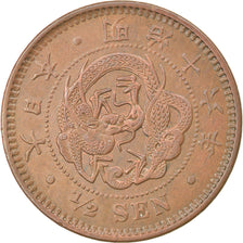 Coin, Japan, Mutsuhito, 1/2 Sen, 1883, MS(63), Copper, KM:16.2