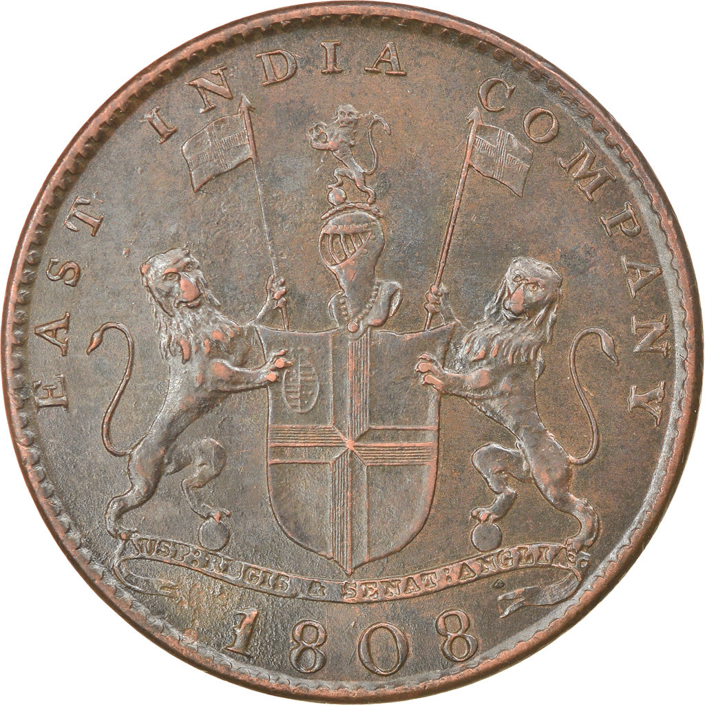 Moneda, INDIA BRITÁNICA, MADRAS PRESIDENCY, 10 Cash, 1808, Soho Mint