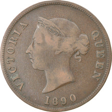 Coin, Cyprus, Victoria, 1/2 Piastre, 1890, VF(30-35), Bronze, KM:2