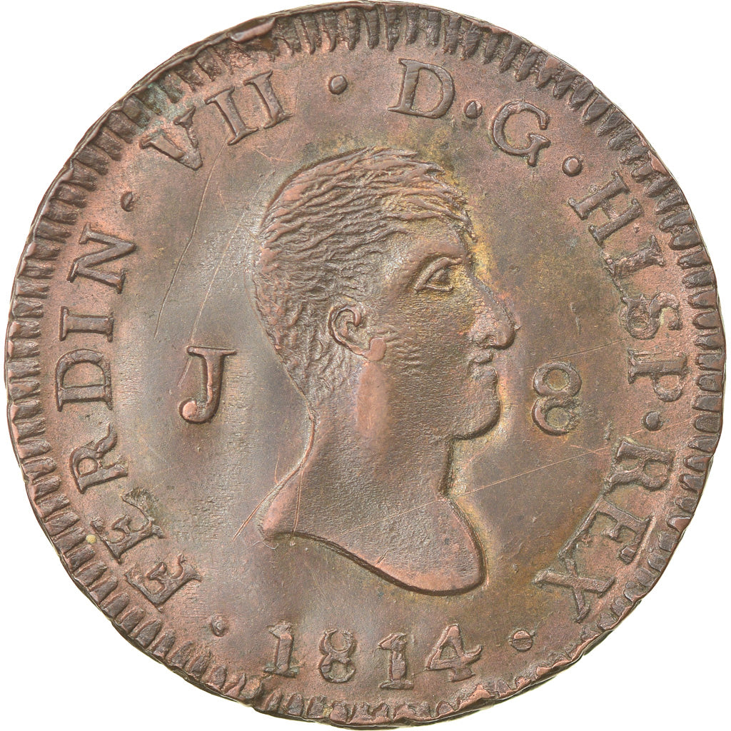Moneda, España, Ferdinand VII, 8 Maravedis, 1814, Jubia, EBC+, Cobre, KM:461