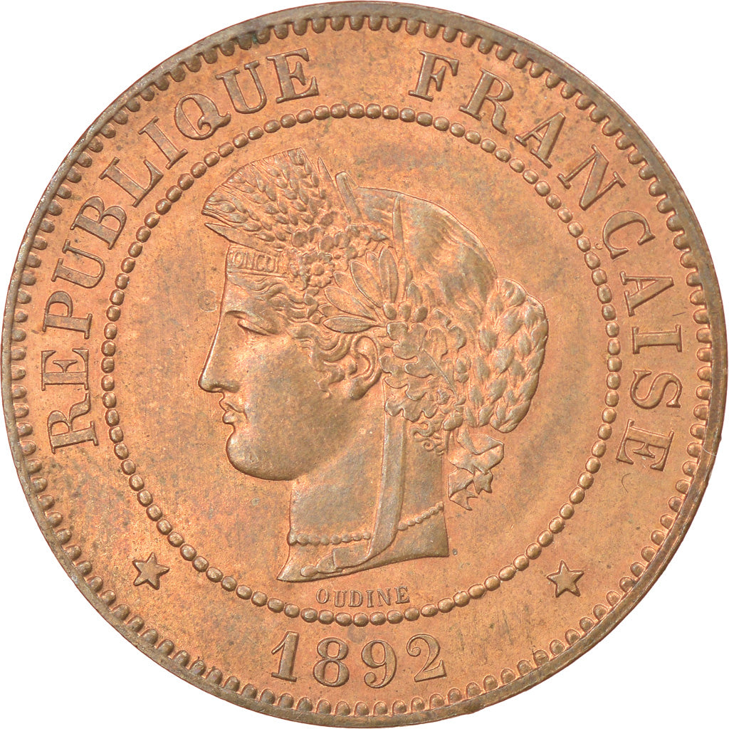 Münze, Frankreich, Cérès, 5 Centimes, 1892, Paris, UNZ, Bronze, KM:821.1