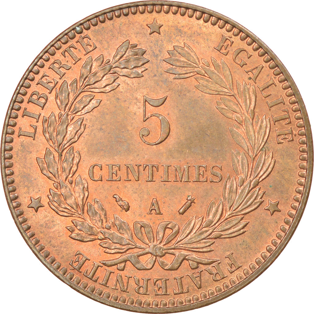 Münze, Frankreich, Cérès, 5 Centimes, 1892, Paris, UNZ, Bronze, KM:821.1