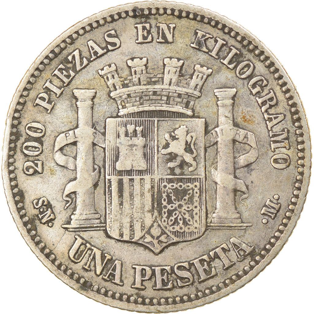 Coin, Spain, Provisional Government, Peseta, 1869, Madrid, VF(30-35), Silver