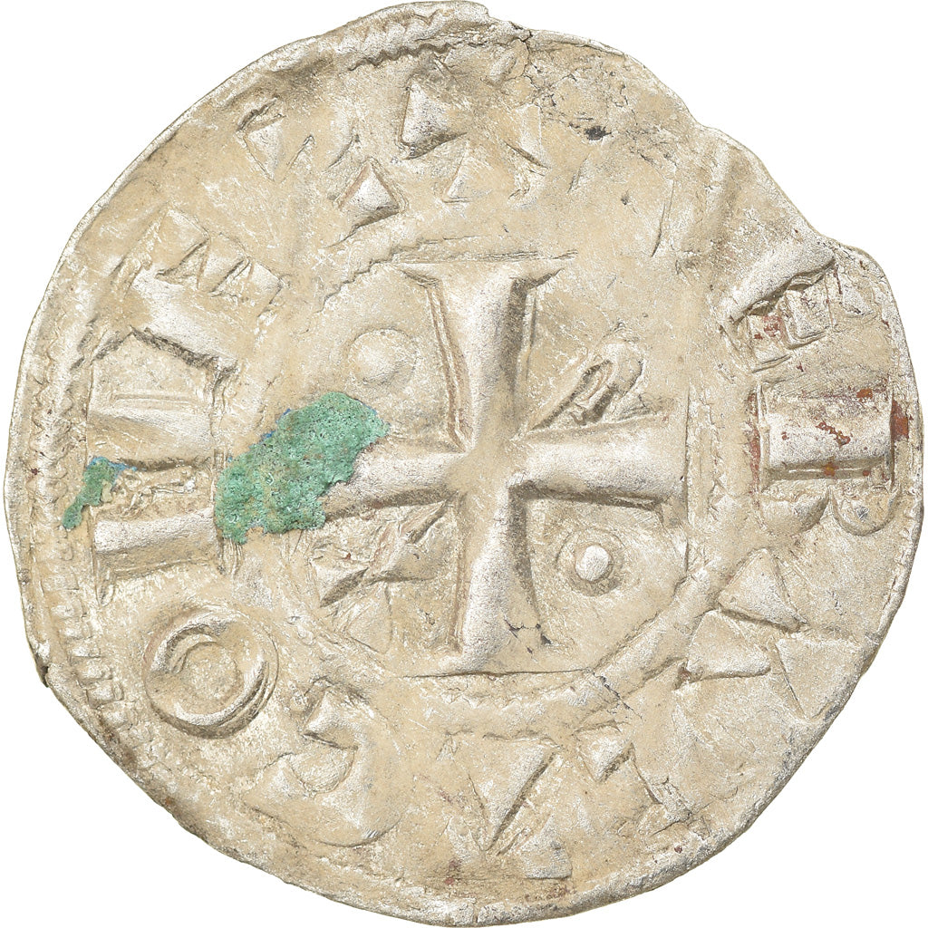 Moneta, Francja, Champagne, Thibaut II, Denarius, Provins, VF(30-35), Srebro