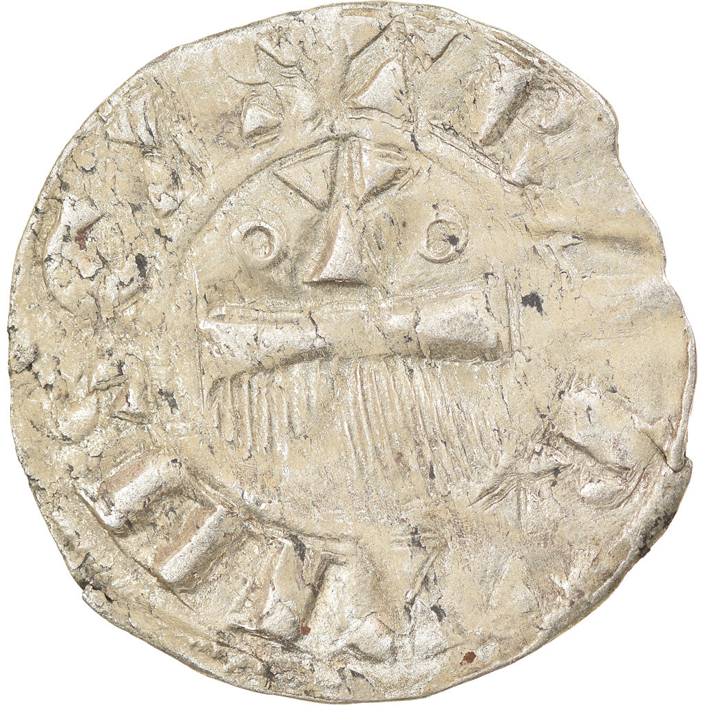 Moneta, Francja, Champagne, Thibaut II, Denarius, Provins, VF(30-35), Srebro