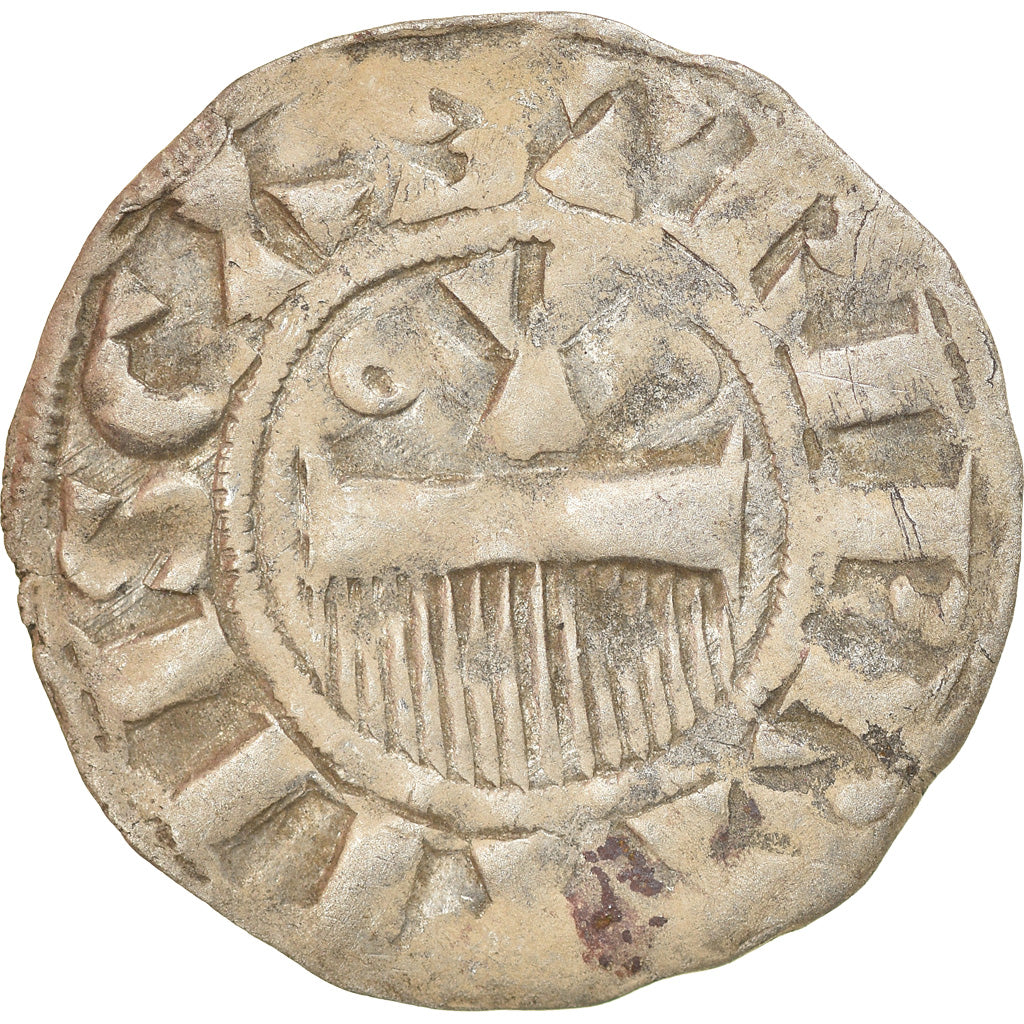 Moneta, Francja, Champagne, Thibaut II, Denarius, Provins, VF(30-35), Srebro