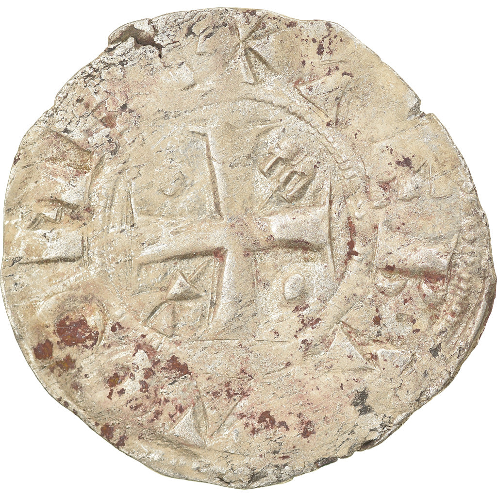 Moneta, Francja, Champagne, Thibaut II, Denarius, Provins, VF(20-25), Srebro