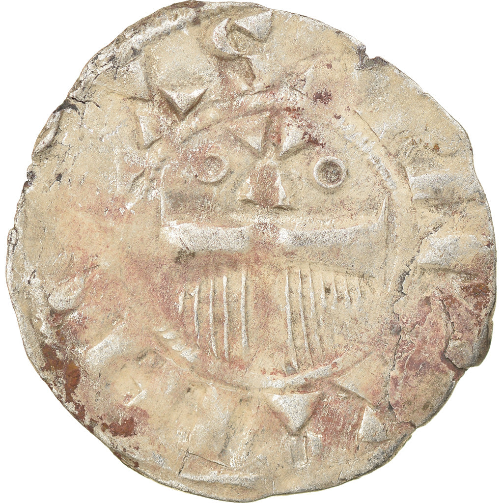 Moneta, Francja, Champagne, Thibaut II, Denarius, Provins, VF(20-25), Srebro