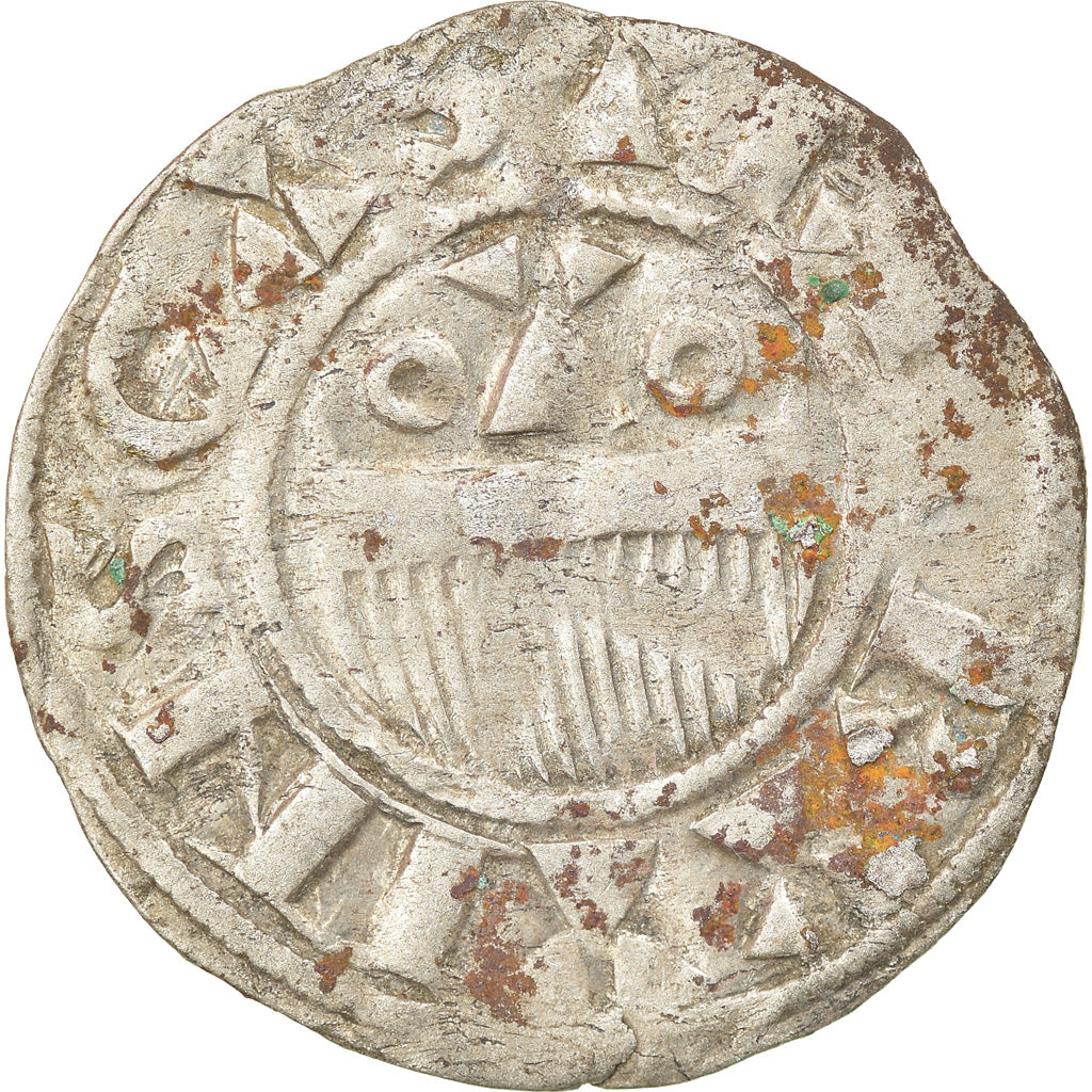 Moneda, Francia, Champagne, Thibaut II, Denarius, Provins, MBC, Plata