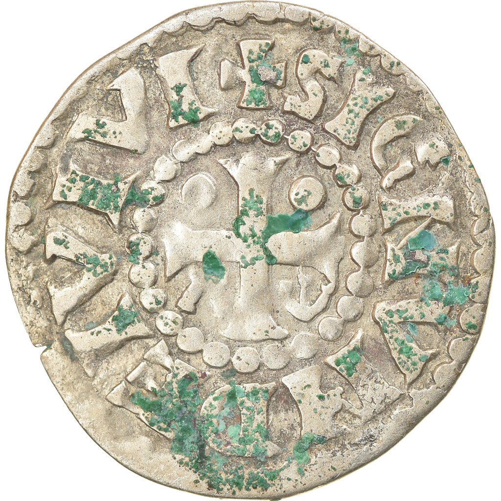 Munten, Frankrijk, Herbert I, Denarius, Le Mans, Immobilized type, FR+, Zilver