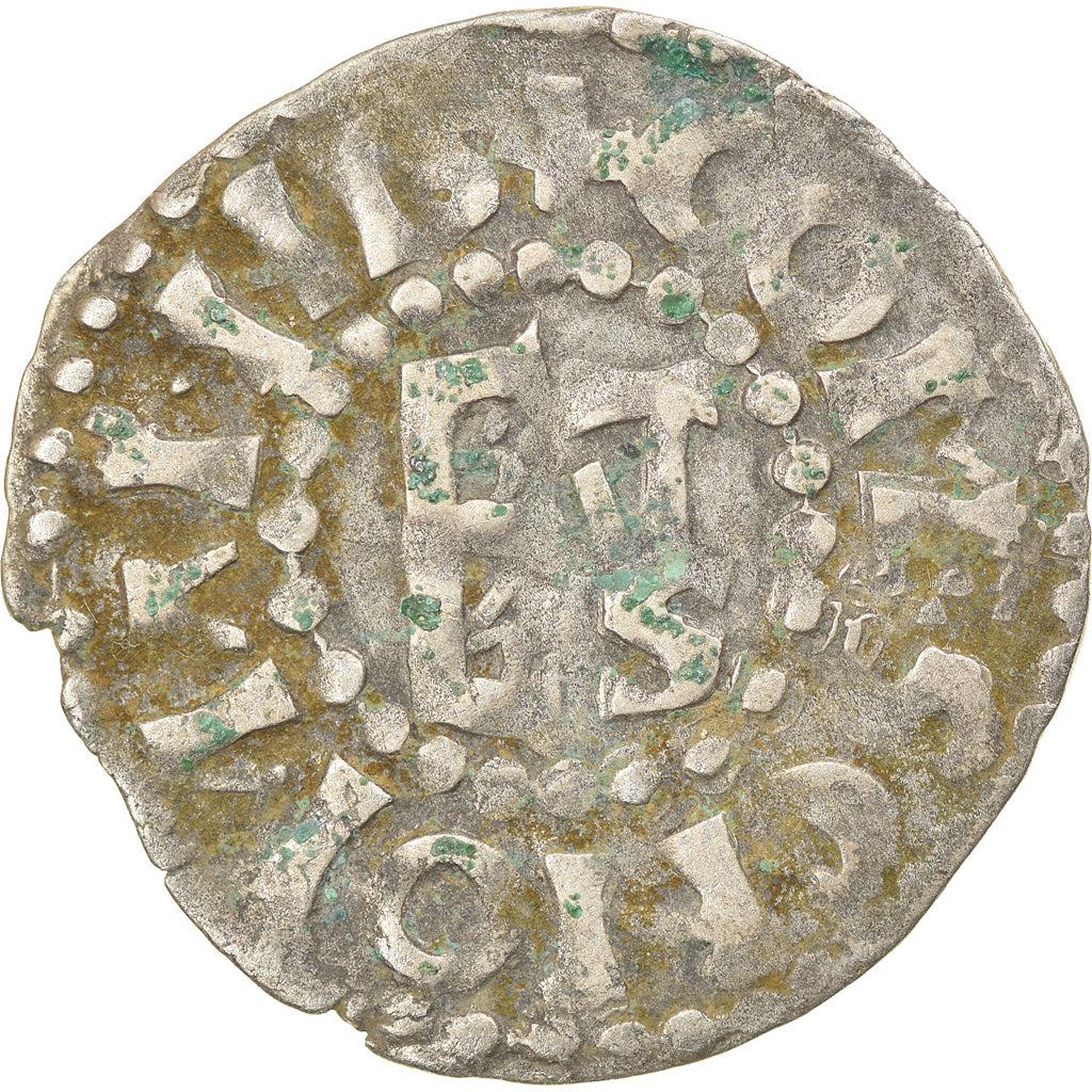 Munten, Frankrijk, Herbert I, Denarius, Le Mans, Immobilized type, FR+, Zilver