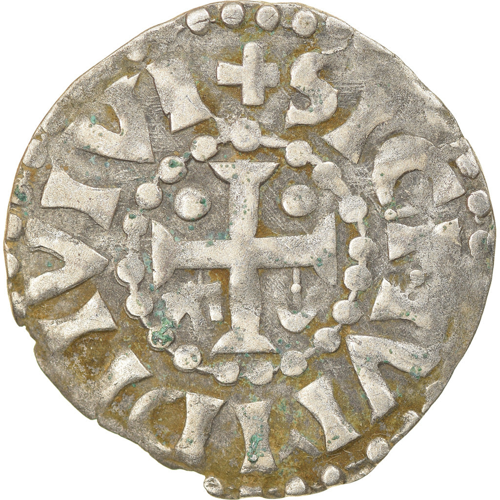 Munten, Frankrijk, Herbert I, Denarius, Le Mans, Immobilized type, FR+, Zilver