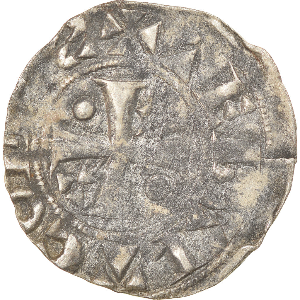 Moneta, Francja, Champagne, Thibaut II, Denarius, Provins, VF(30-35), Srebro