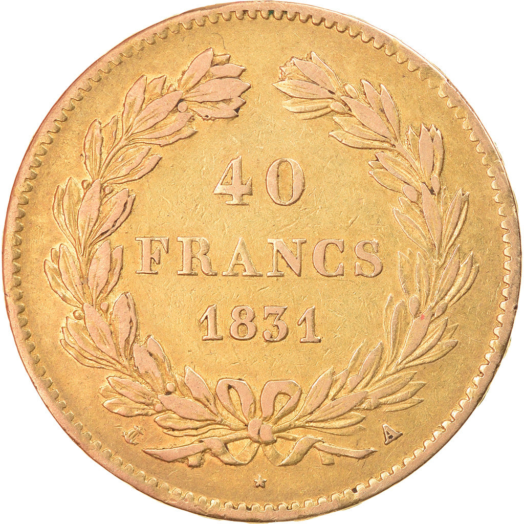 Moneta, Francja, Louis-Philippe, 40 Francs, 1831, Paris, EF(40-45), Złoto