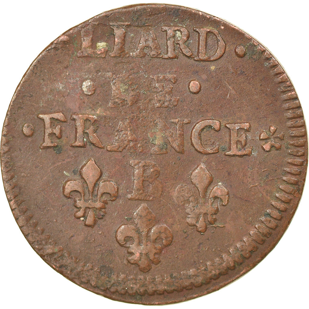Coin, France, Louis XIV, Liard de France au buste juvénile, deuxième type