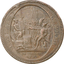 Munten, Frankrijk, Monneron, 5 Sols, 1792, Birmingham, ZF+, Bronze, KM:Tn31