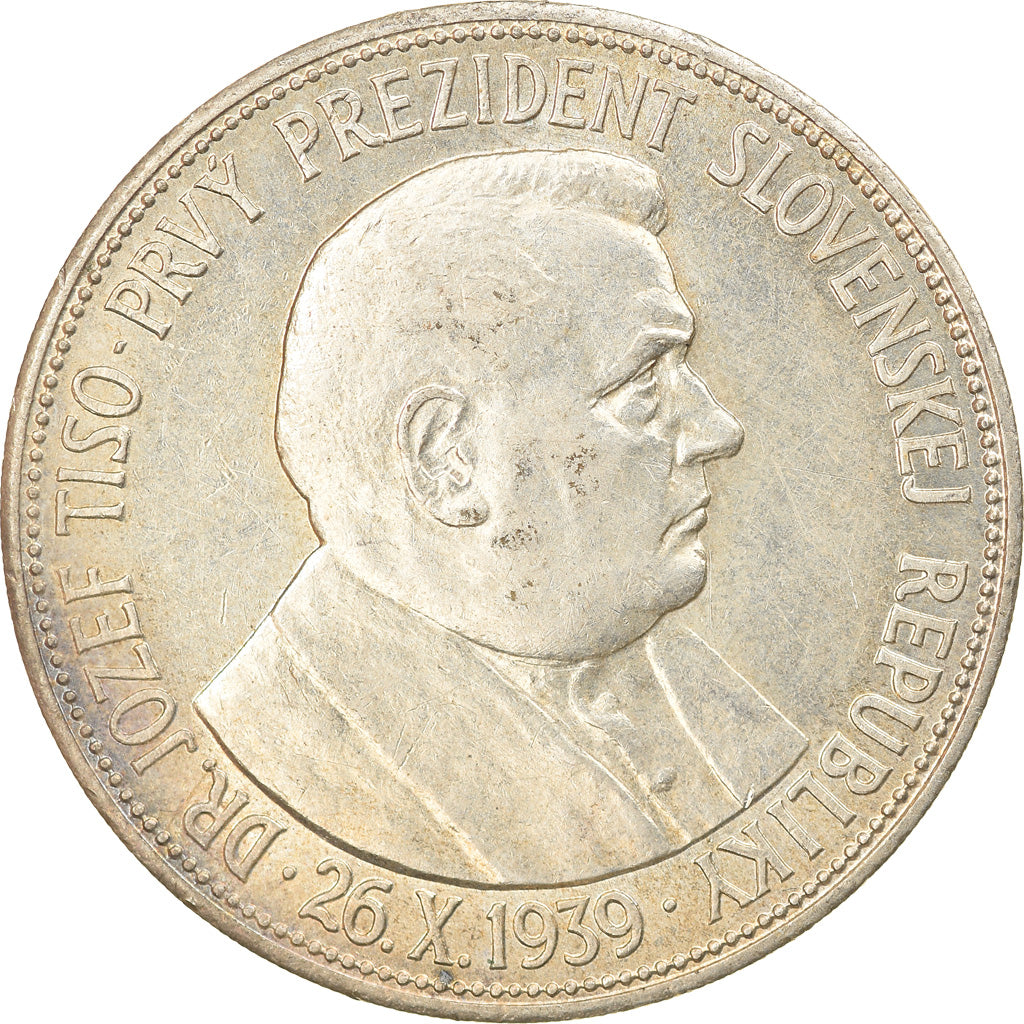 Coin, Slovakia, 20 Korun, 1939, AU(55-58), Silver, KM:3