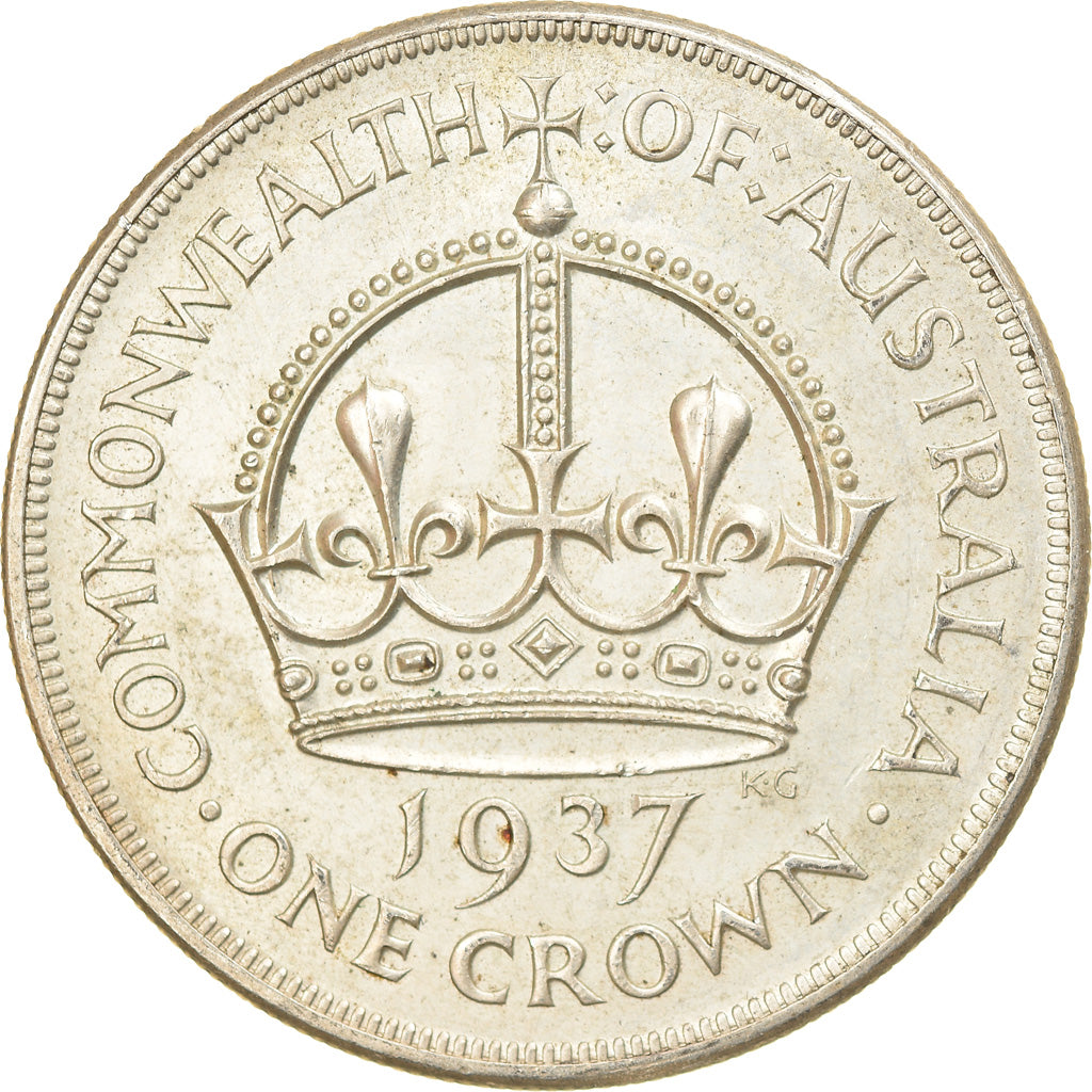 Coin, Australia, George VI, Crown, 1937, Melbourne, AU(50-53), Silver, KM:34