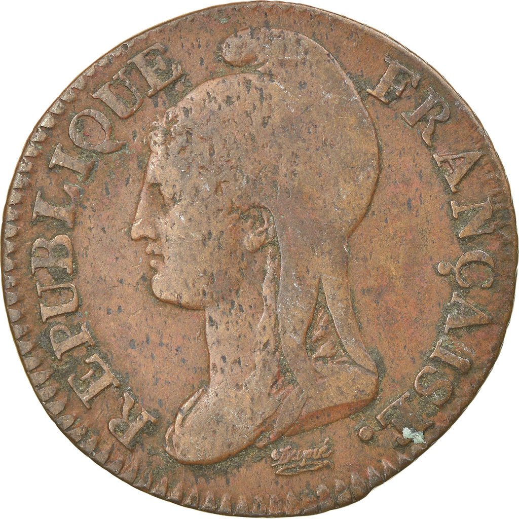 Münze, Frankreich, Dupré, 5 Centimes, AN 4, Limoges, S+, Bronze, KM:635.2