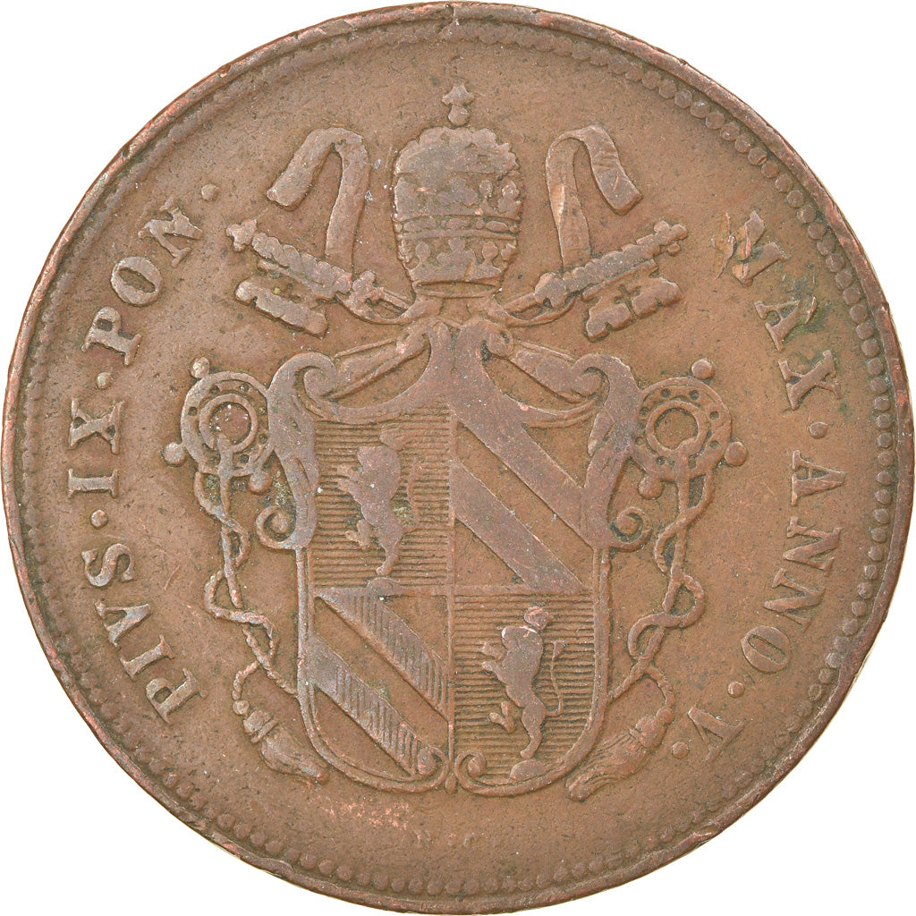 Moneta, DEPARTAMENTY WŁOSKIE, PAPAL STATES, Pius IX, 2 Baiocchi, Muraiola