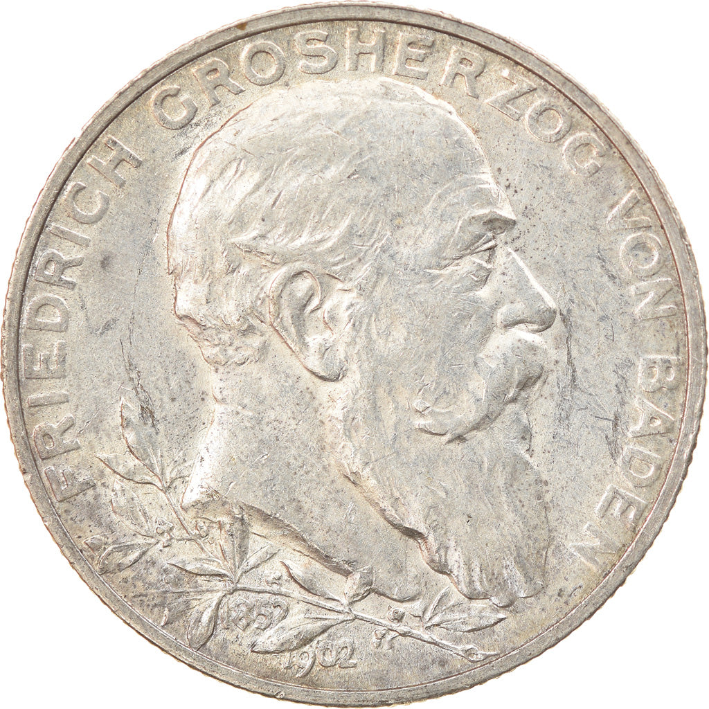 Moneda, Estados alemanes, BADEN, Friedrich I, 2 Mark, 1902, Karlsruhe, EBC
