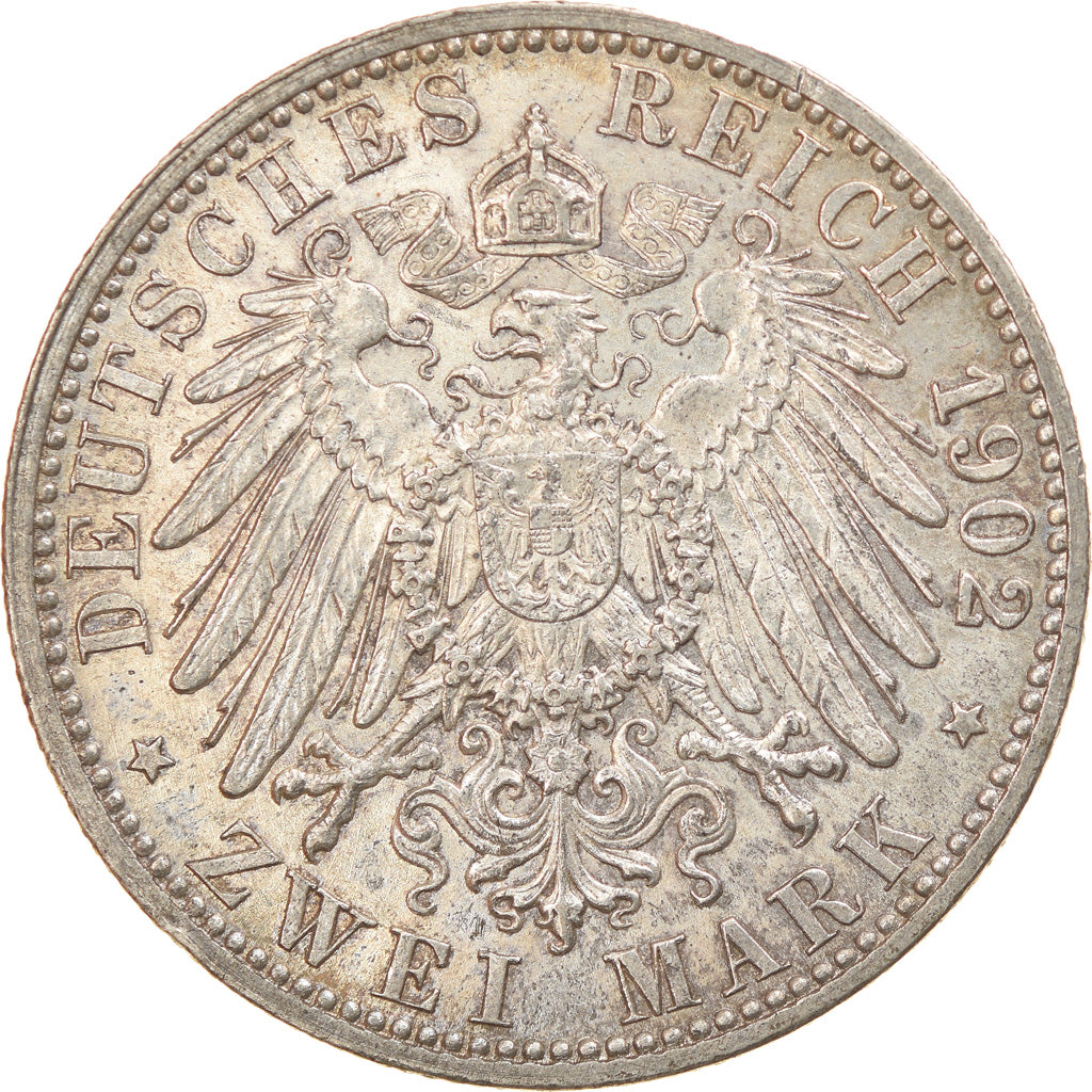 Moneda, Estados alemanes, BADEN, Friedrich I, 2 Mark, 1902, Karlsruhe, EBC