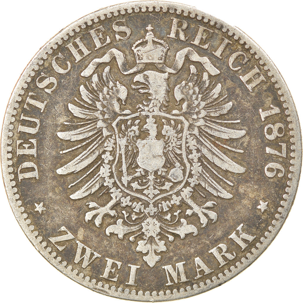 Coin, German States, PRUSSIA, Wilhelm I, 2 Mark, 1876, Berlin, VF(30-35)
