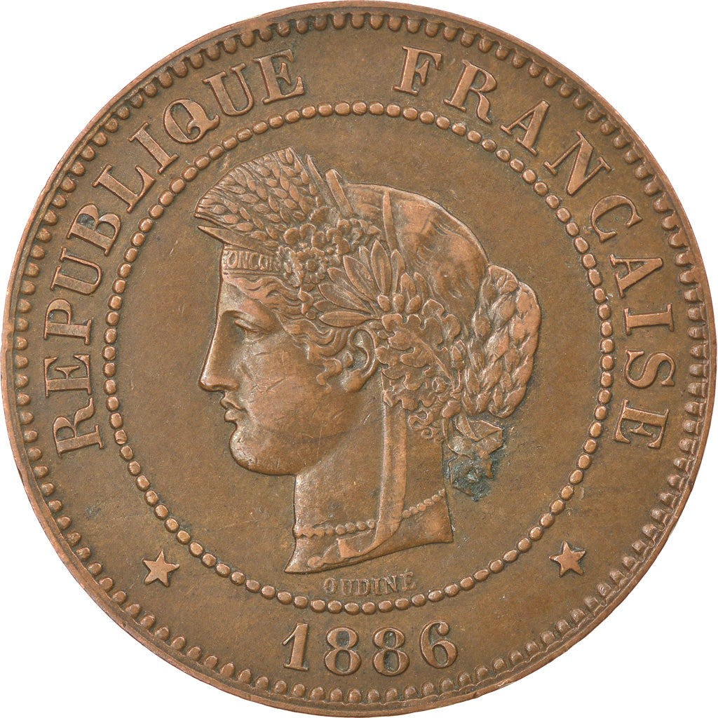 Münze, Frankreich, Cérès, 5 Centimes, 1886, Paris, SS+, Bronze, KM:821.1