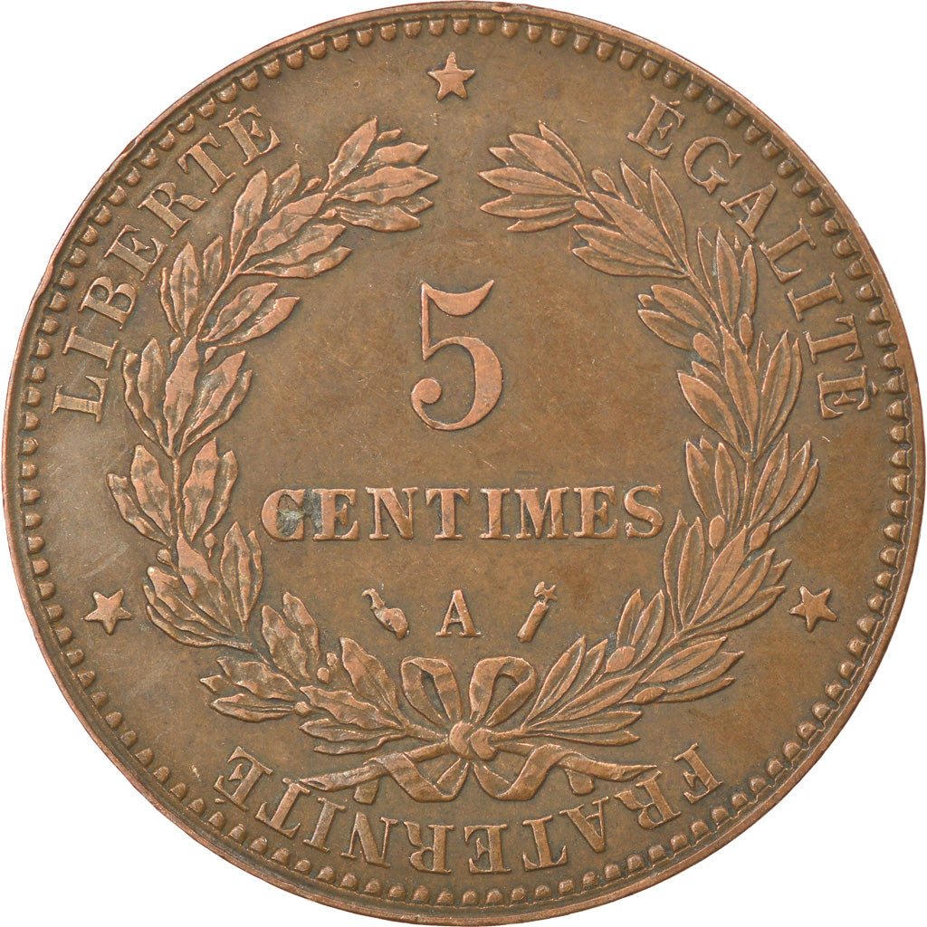 Münze, Frankreich, Cérès, 5 Centimes, 1886, Paris, SS+, Bronze, KM:821.1