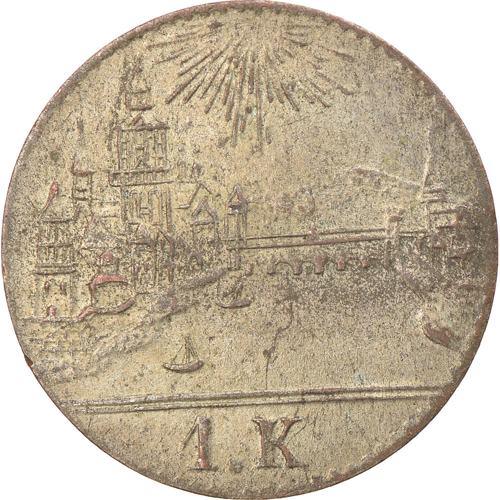 Coin, German States, FRANKFURT AM MAIN, Kreuzer, AU(55-58), Silver, KM:317