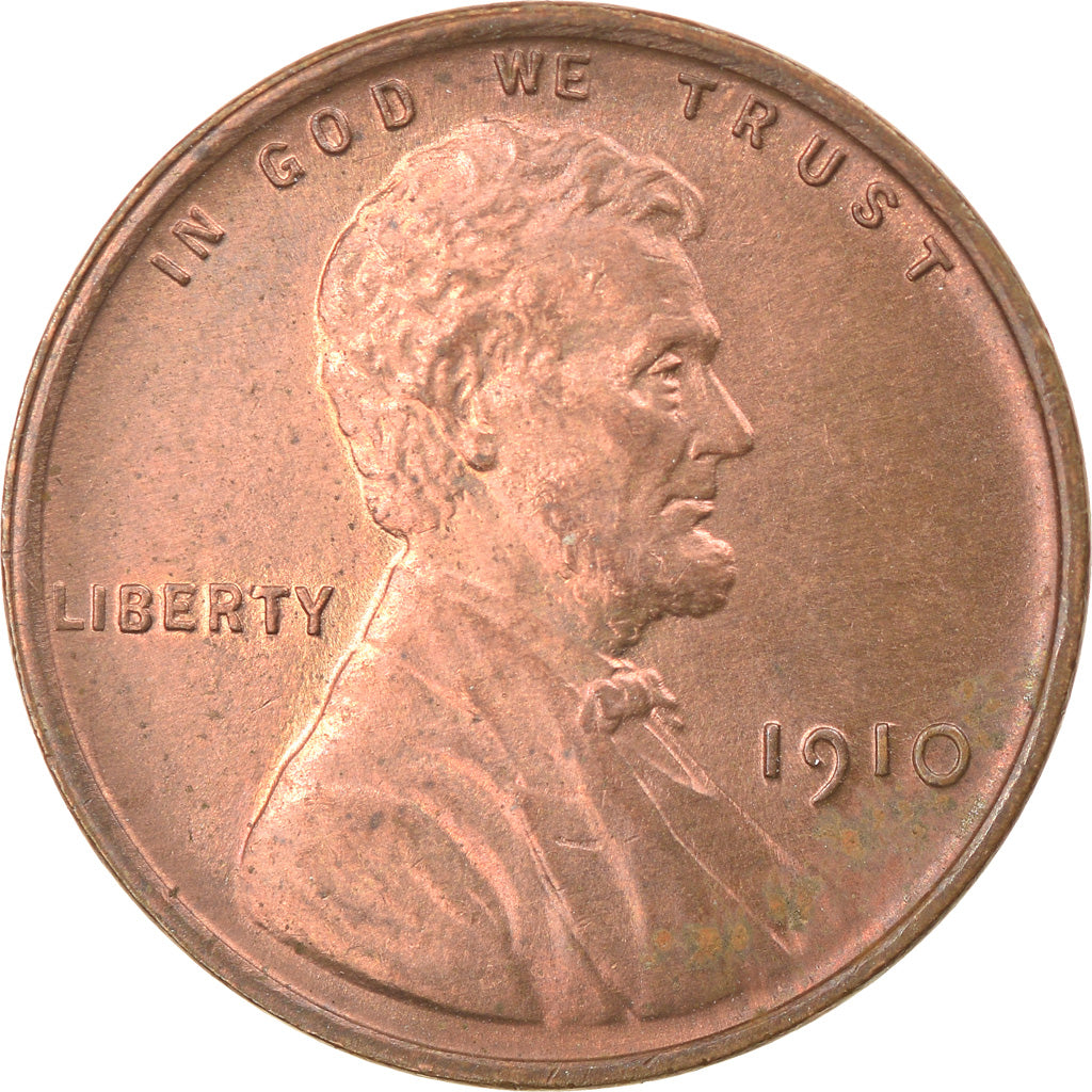 Coin, United States, Lincoln Cent, Cent, 1910, U.S. Mint, Philadelphia, MS(63)