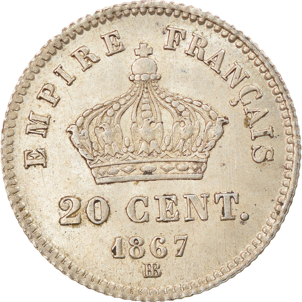 Coin, France, Napoleon III, Napoléon III, 20 Centimes, 1867, Strasbourg