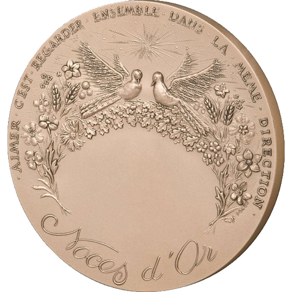 Médaille, Monnaie de Paris, Noces d'or, 50 ans de Mariage