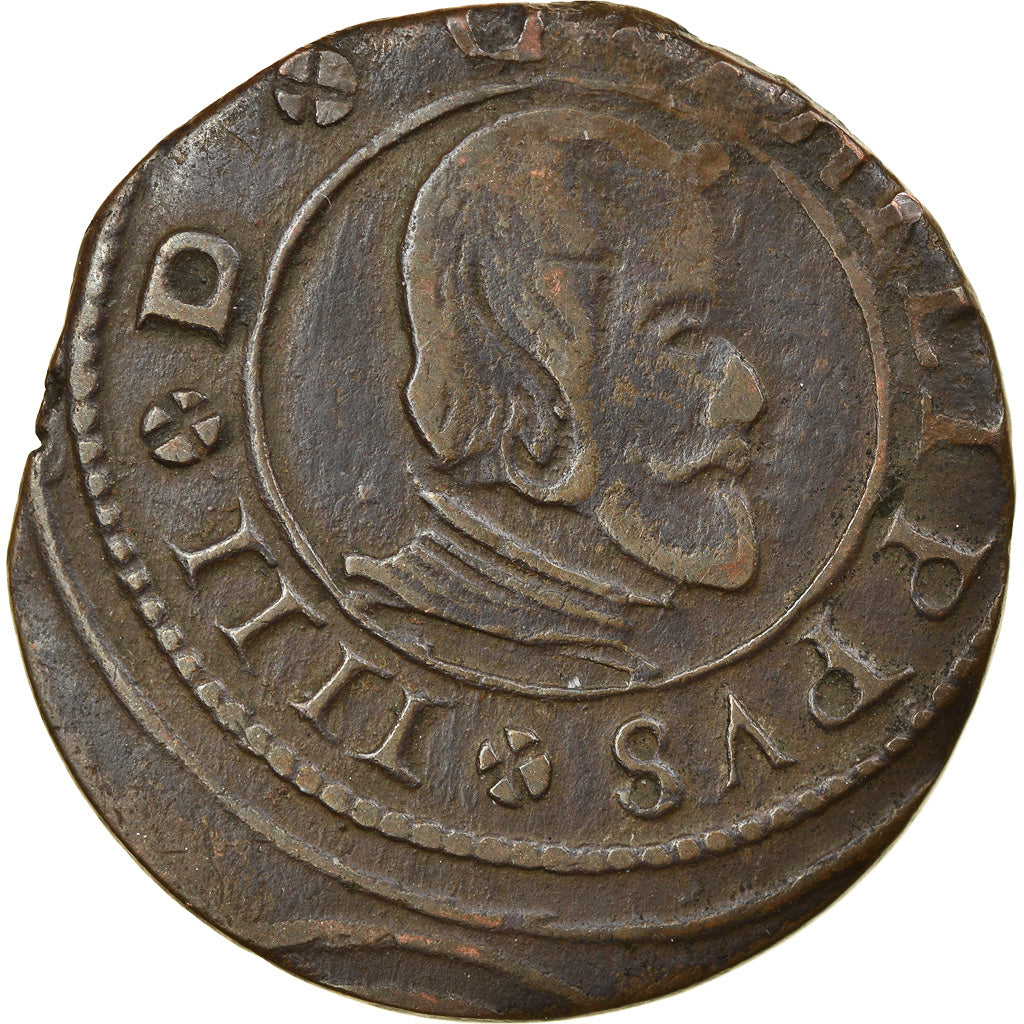 Coin, Spain, Philip IV, 16 Maravedis, 1664, Madrid, EF(40-45), Copper, KM:172.5