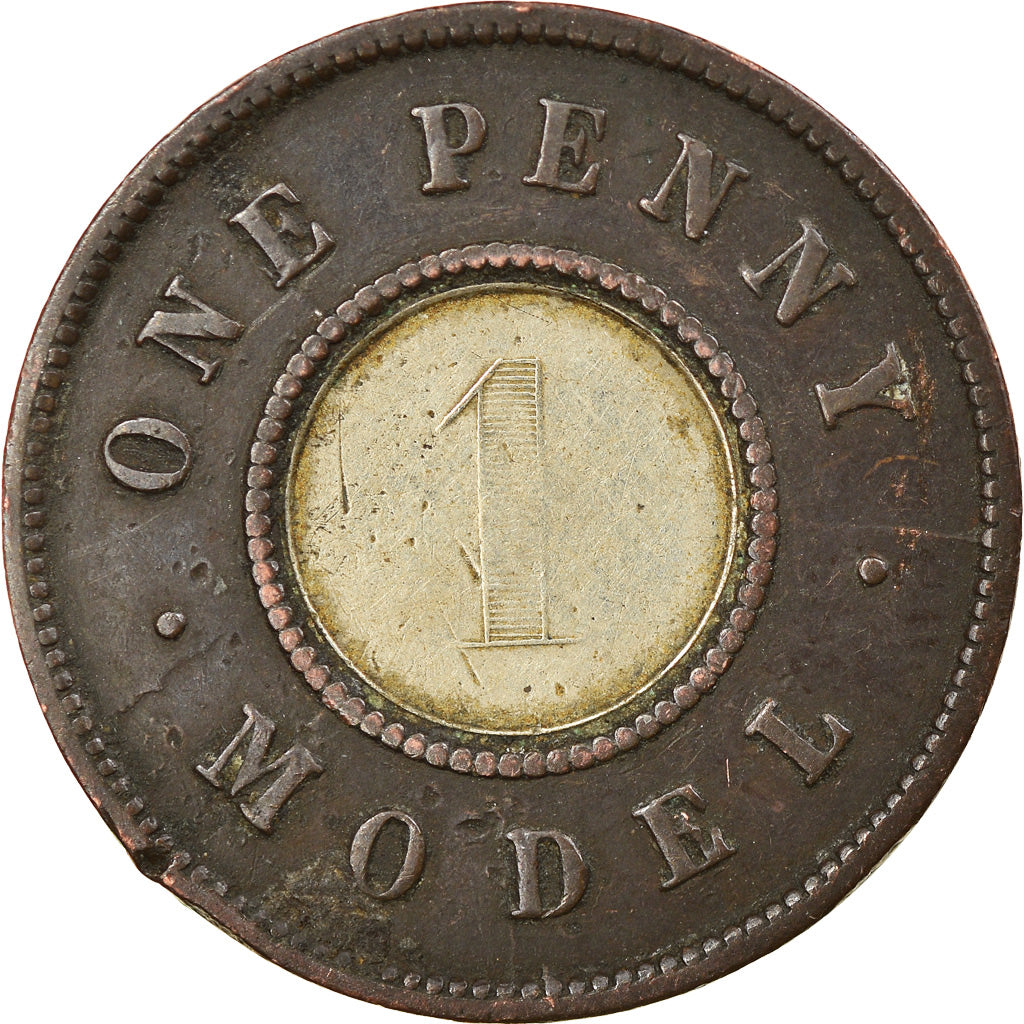 Coin, Great Britain, Victoria, Penny Model, Penny, 1844, VF(20-25), Copper And