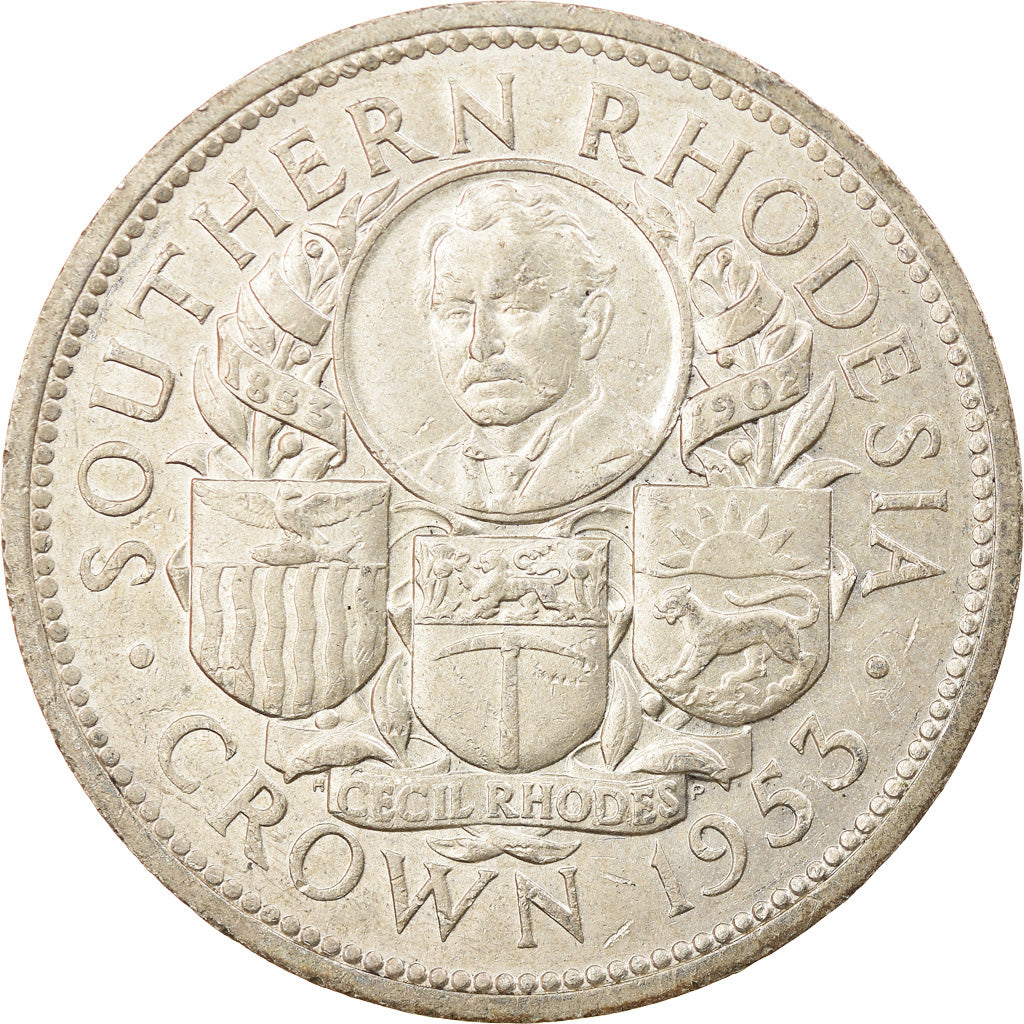 Coin, Southern Rhodesia, Elizabeth II, Crown, 1953, AU(55-58), Silver, KM:27