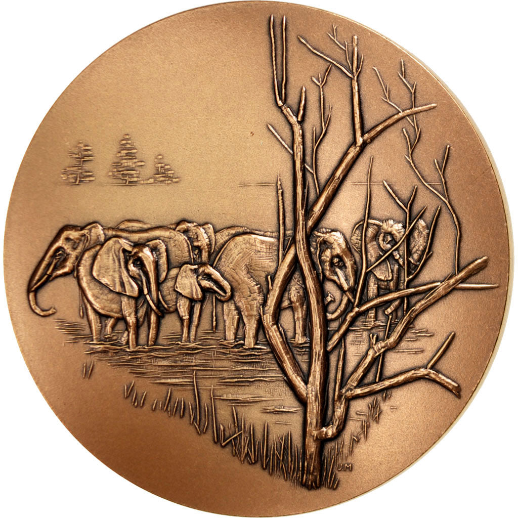 FRANCE, Fauna, The Fifth Republic, Medal, MS(65-70), Mauviel, Bronze, 72, 205.00