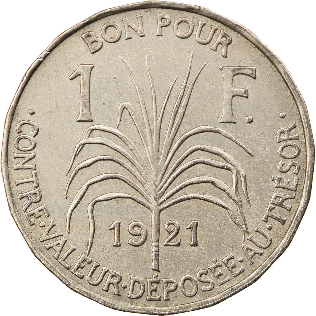 Coin, Guadeloupe, Franc, 1921, Paris, AU(50-53), Copper-nickel, KM:46