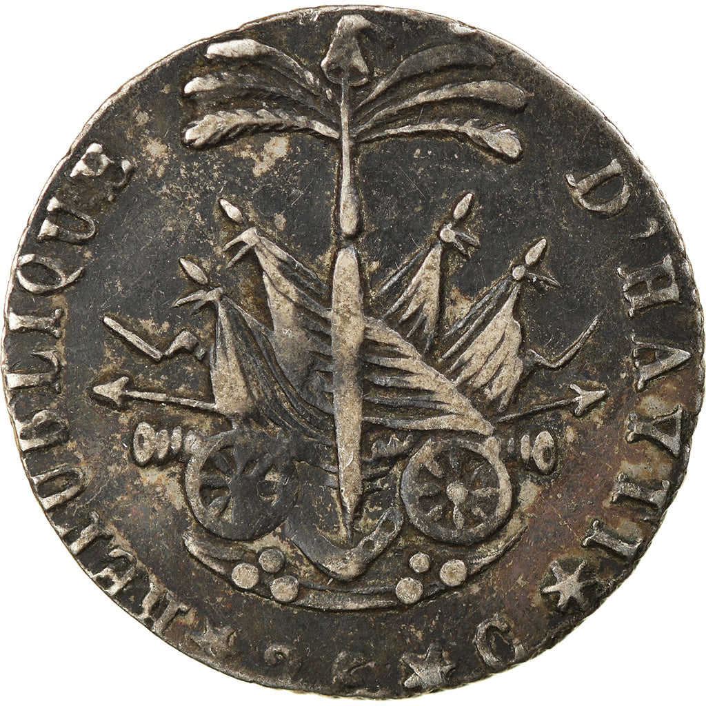 Coin, Haiti, 25 Centimes, An 14 (1817), AU(50-53), Silver, KM:15.1
