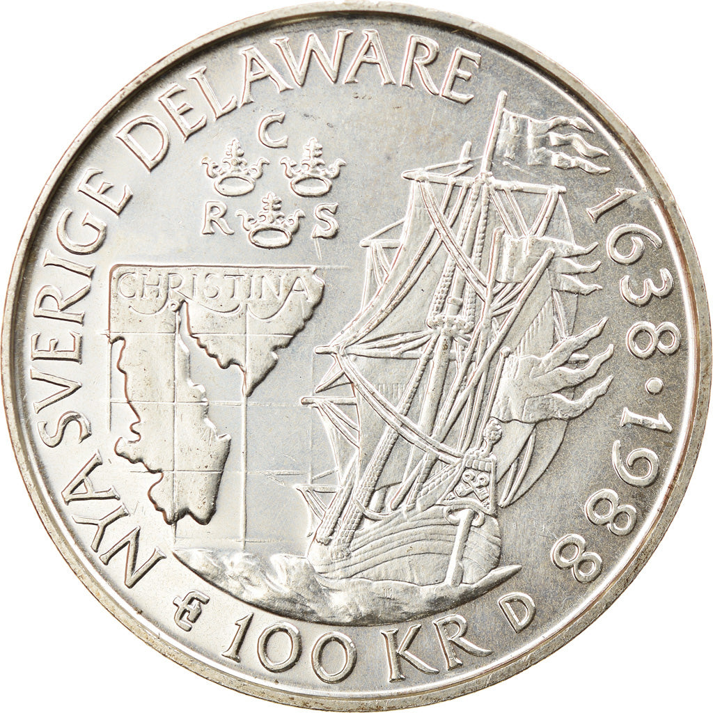 Munten, Zweden, Carl XVI Gustaf, 100 Kronor, 1988, UNC-, Zilver, KM:867.1