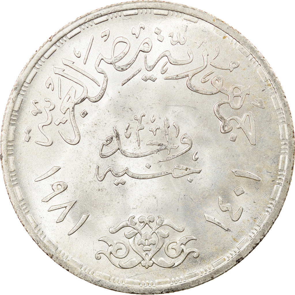 Monnaie, Égypte, Pound, 1981, SUP+, Argent, KM:523