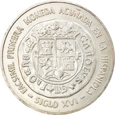 Coin, Dominican Republic, 10 Pesos, 1975, MS(60-62), Silver, KM:37