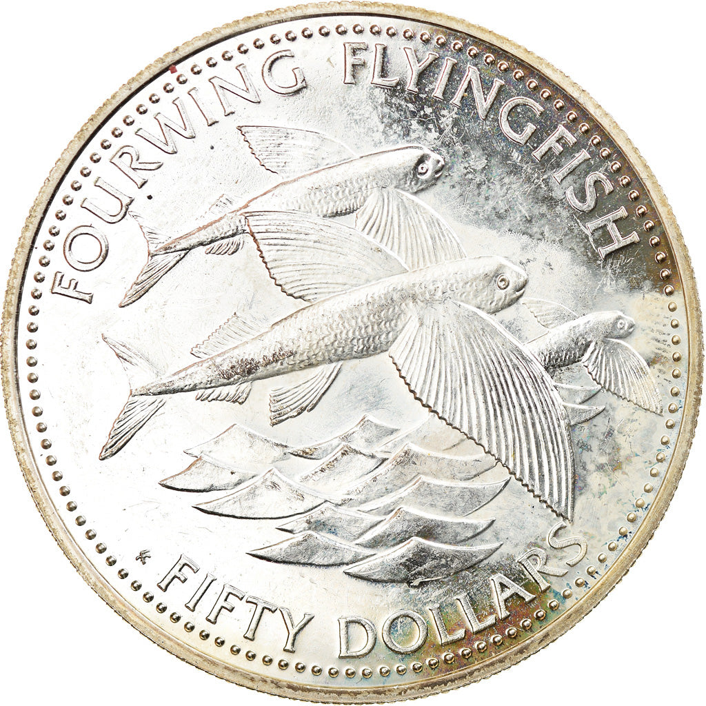 Coin, Barbados, 50 Dollars, 1984, Franklin Mint, Proof, MS(60-62), Silver, KM:42