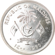 Münze, MALDIVE ISLANDS, 100 Rufiyaa, 1980, UNZ, Silber, KM:63
