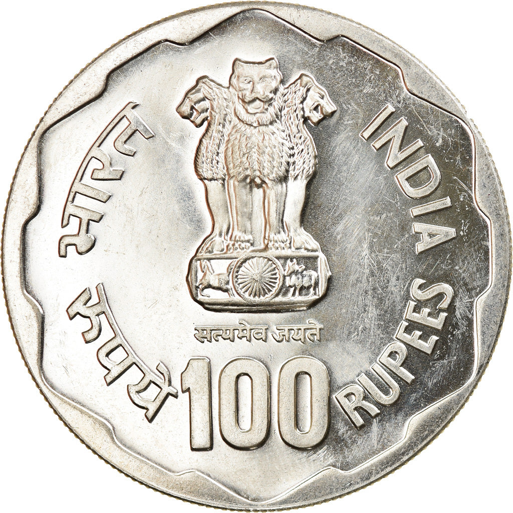 Münze, INDIA-REPUBLIC, 100 Rupees, 1980, Mumbai, Bombay, VZ+, Silber, KM:275