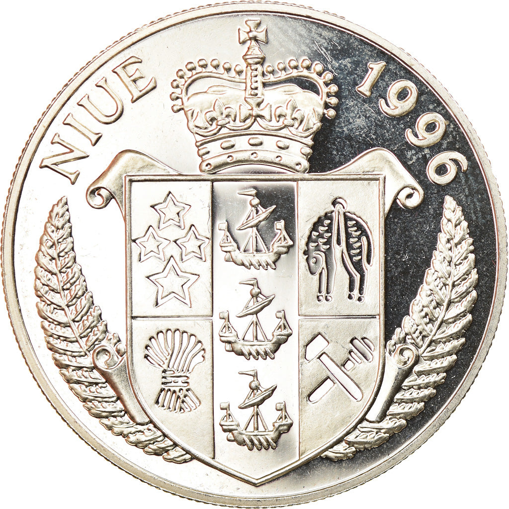 Coin, Niue, Elizabeth II, 5 Dollars, 1996, Proof, MS(64), Silver, KM:114